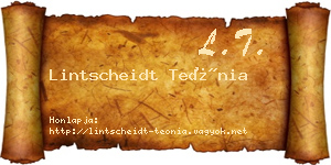 Lintscheidt Teónia névjegykártya